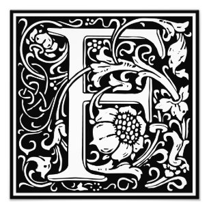 Blumenalphabet Monogramm Buchstabe F Fotodruck