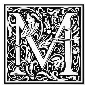 Blumenalphabet Monogramm Buchstabe M Fotodruck