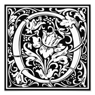 Blumenalphabet Monogramm Buchstabe O Fotodruck