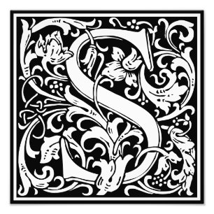 Blumenalphabet Monogramm Buchstabe S Fotodruck