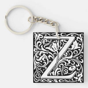 Blumenalphabet Monogramm Buchstabe Z Schlüsselanhänger