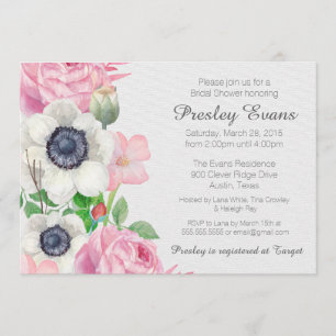 Blumenanemone Bridal Dusche Einladung