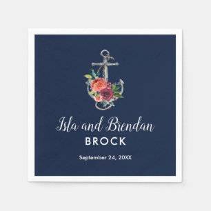 Blumenanker   Herbsthochzeit der Marine Serviette