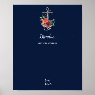 Blumenanker Hochzeitsstimmen der Marine Poster