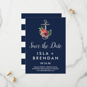 Blumenanker Navy Autumn Save the Date Card