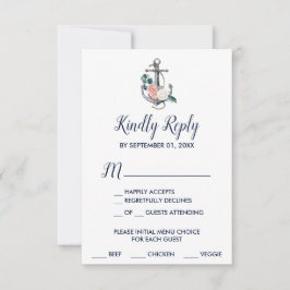 Blumenanker | Sommermenü RSVP Card Karte