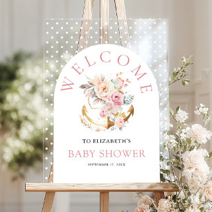 Blumenankermädchen-Bogen-Baby-Shower-Willkommen Acrylschild