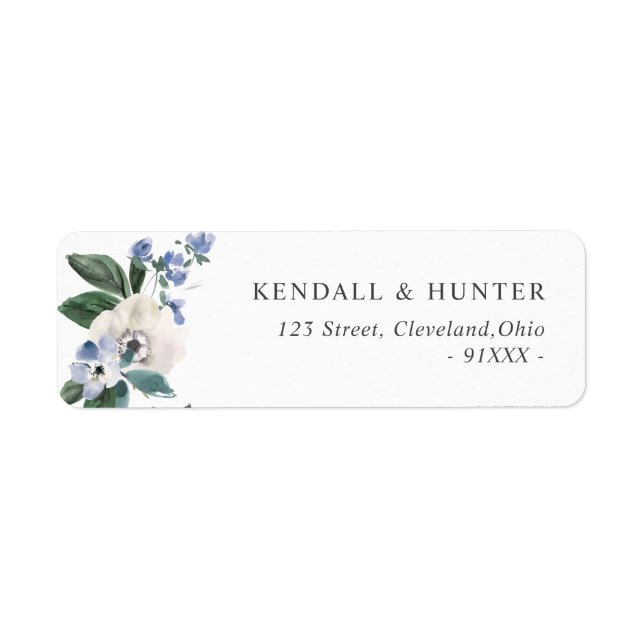 Blumenanschrift in blau und grün (Vorne)