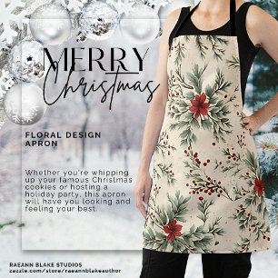 Blumenaprón zum Weihnachtsdesign Schürze