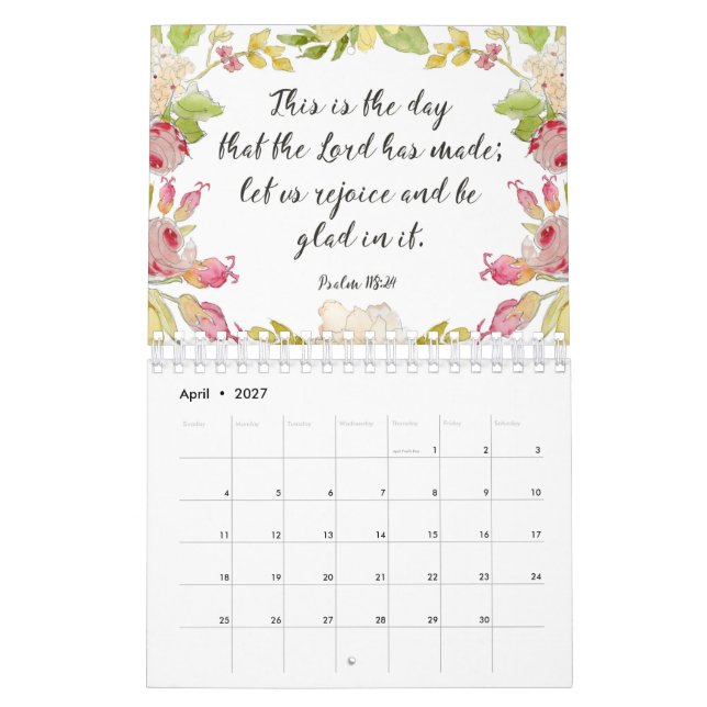 BlumenAquarell-Bibel-Vers-Kalender Kalender (Apr 2027)