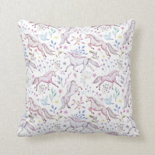 BlumenAquarell-Einhorn-Muster Kissen