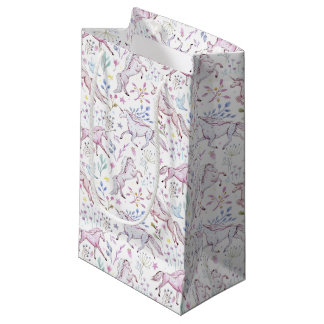 BlumenAquarell-Einhorn-Muster Kleine Geschenktüte