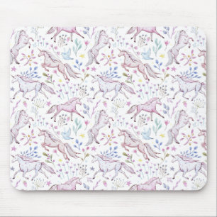 BlumenAquarell-Einhorn-Muster Mousepad
