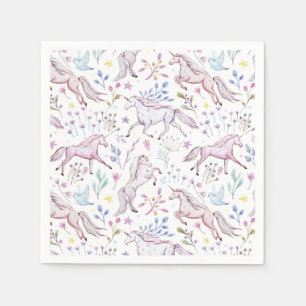 BlumenAquarell-Einhorn-Muster Serviette