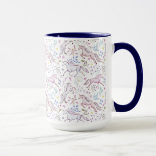 BlumenAquarell-Einhorn-Muster Tasse