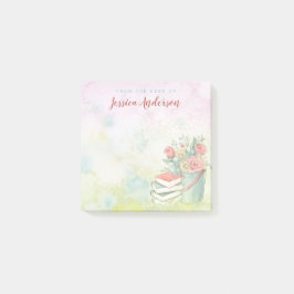 BlumenAquarell-Name Post-it Klebezettel