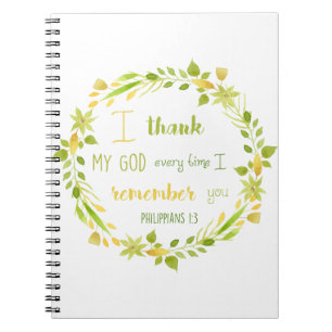 Blumenaquarellon christliche Bibel Notizblock