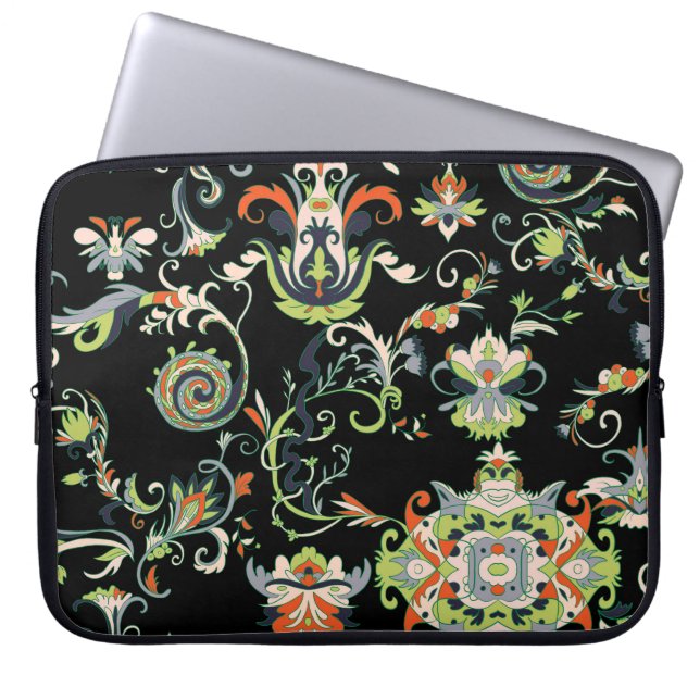 Blumenarabische Ornamente: Nahtlos traditionell Laptopschutzhülle (Vorderseite)