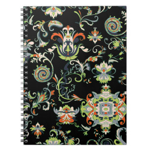 Blumenarabische Ornamente: Nahtlos traditionell Notizblock