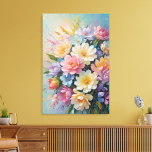 Blumenarrangement Gemalt Leinwanddruck