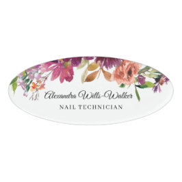 Blumenärztliche Wildblumen Nageltechniker Namenschild