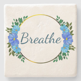 Blumenatelier Blauer Text Entspannen Erinnerung fö Steinuntersetzer