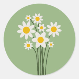 Blumenaufkleber - Blende und Stick Runder Aufkleber