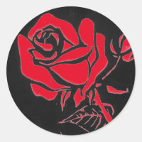 Blumenaufkleber "Rose rot"