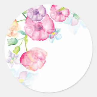 Blumenaufkleber Runder Aufkleber