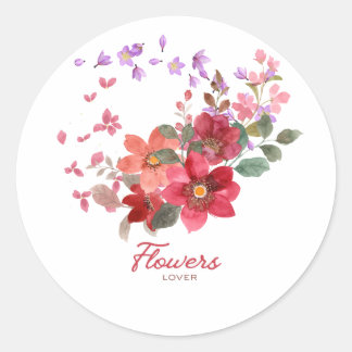 Blumenaufkleber Runder Aufkleber