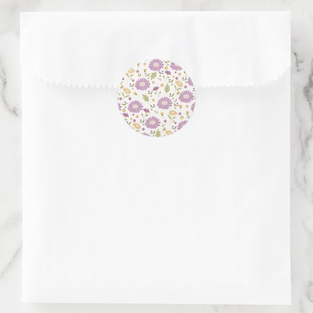 Blumenaufkleber  runder aufkleber (Tasche)