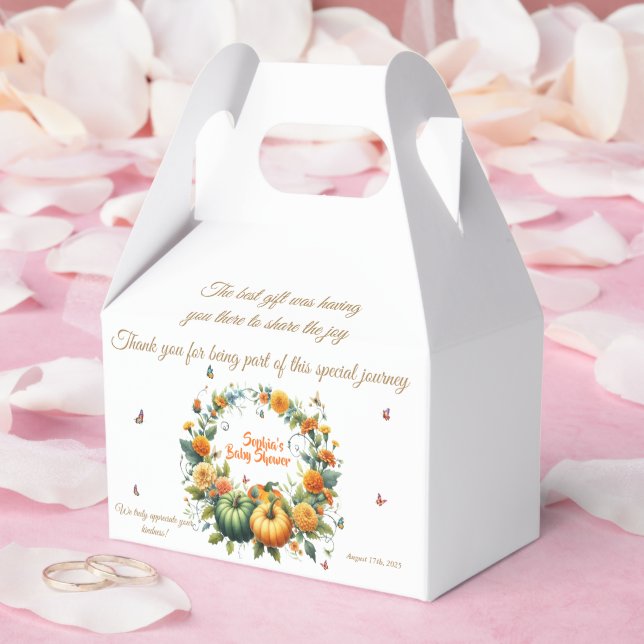 Blumenaustalt Grüne Orange Pumpkin Baby Dusche Geschenkschachtel (Hochzeit)