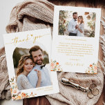 Blumenausternmendarbietung Foto Dankeskarte<br><div class="desc">Blumenaustalt Themed Arch Hochzeit Foto Danke Karte. Für weitere Anpassungen verwenden Sie bitte das Design-Tool von Zazzle,  um diese Vorlage zu ändern.</div>