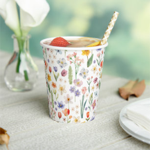 Blumenbaby-Dusche - Aquarell-Wildblumen Pappbecher