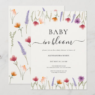 Blumenbaby im Bloom Baby Dusche Einladung