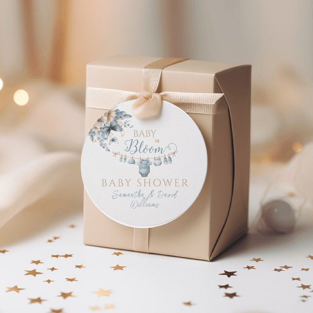 Blumenbaby in Bloom Blue Baby Boy Dusche Geschenkanhänger (Von Creator hochgeladen)