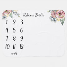 Blumenbaby-Meilenstein-Decken-Monatsbaby-Decke