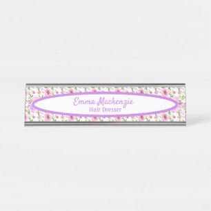 Blumenbahnhof Lila Rosa Blume Schild