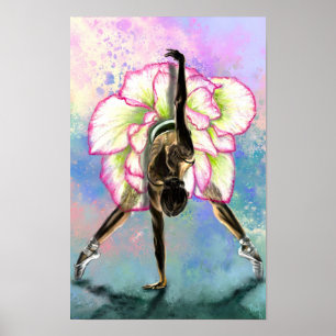 Blumenballetttänzerin Frau Ballettänzerin Poster
