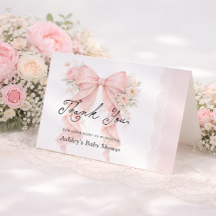 Blumenband Elegantes Vintage-Baby-Shower-Dankeschö Dankeskarte
