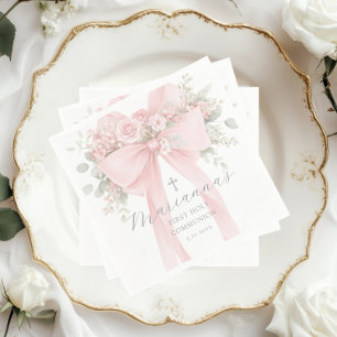 Blumenband Erste Heilige Kommunion Elegant Serviette