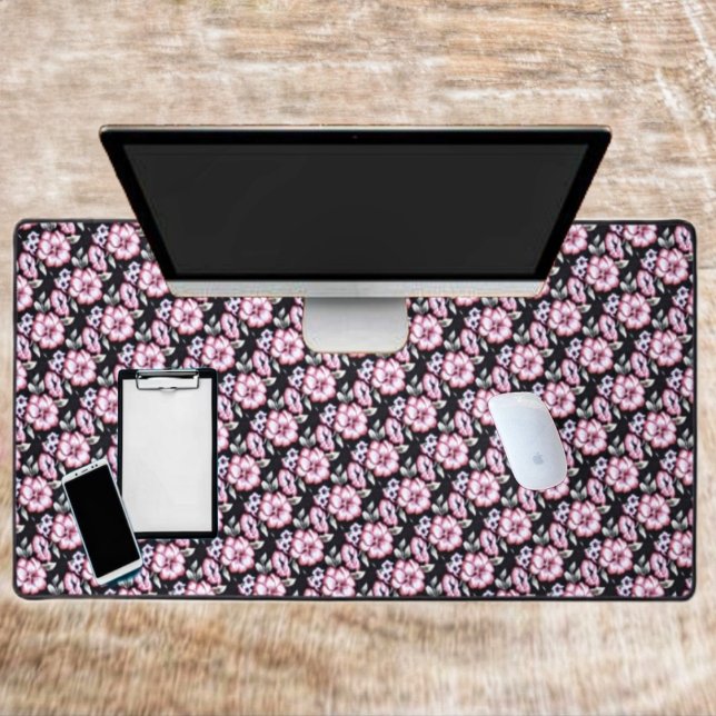 Blumenband Schreibtischunterlage (Loads of pink blooms, on this Floral Tapestry Desk Mat, gives it a romantic look!)