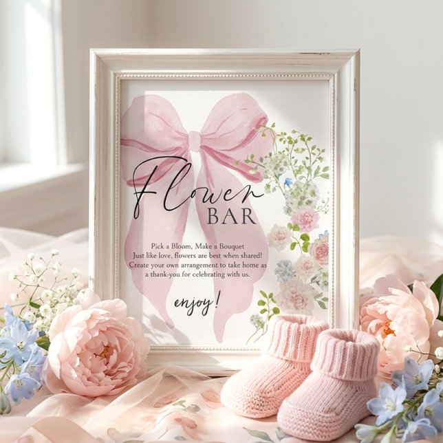 Blumenbar-Baby-Shower-Schild Poster (Von Creator hochgeladen)