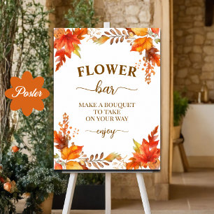 Blumenbar Herbst Boho Floral Brautparty Poster