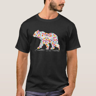Blumenbär Mädchen Frauen Lustiger Bär Frohe Mutter T-Shirt