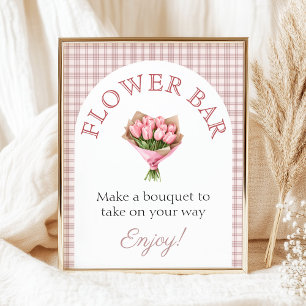 Blumenbar Pink Frisch vom Markt Brautdusche Poster