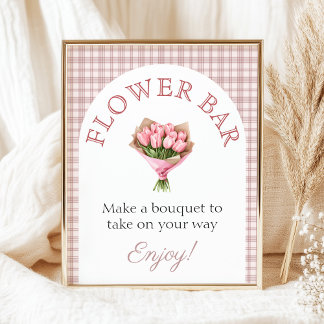 Blumenbar Pink Frisch vom Markt Brautdusche Poster