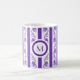 Blumenbarock-Streifenmuster-Wurfkissen Kaffeetasse