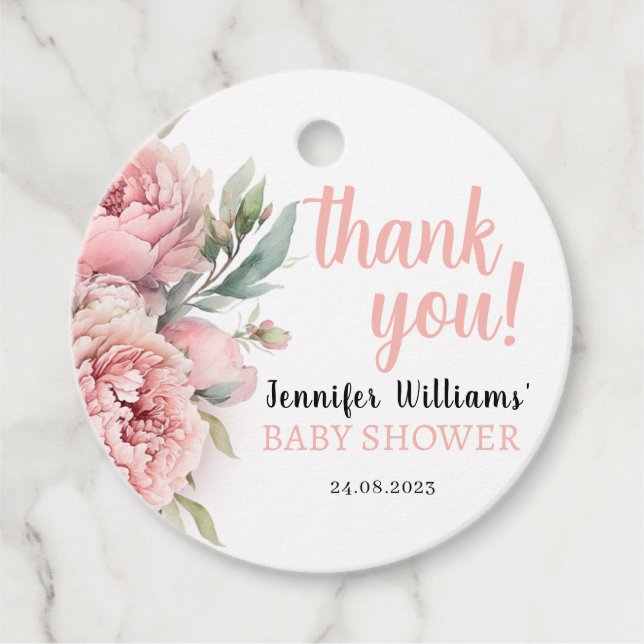 Blumenbäuche Mädchen Dusche Gefallen Anhänger (Vorderseite)