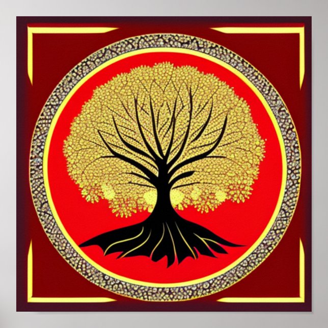 Blumenbaum-Poster Poster (Vorne)